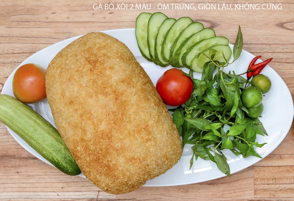 GÀ BÓ XÔI 2 MÀU ÔM TRỨNG HẠT SEN
