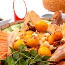 GÀ BÓ XÔI 2 MÀU ÔM TRỨNG HẠT SEN