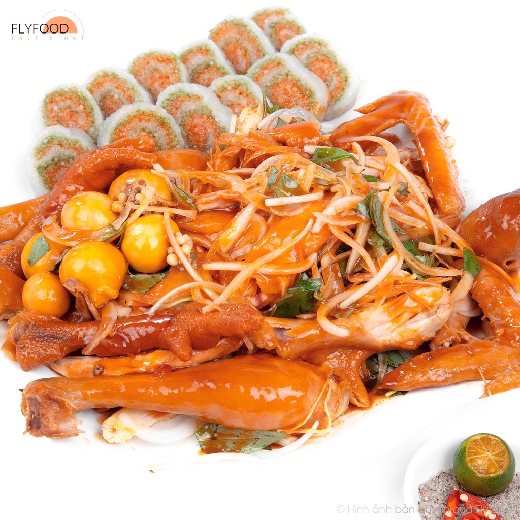 GÀ HẤP NƯỚC MẮM - TRỨNG NON - XÔI CUỘN 3 MÀU