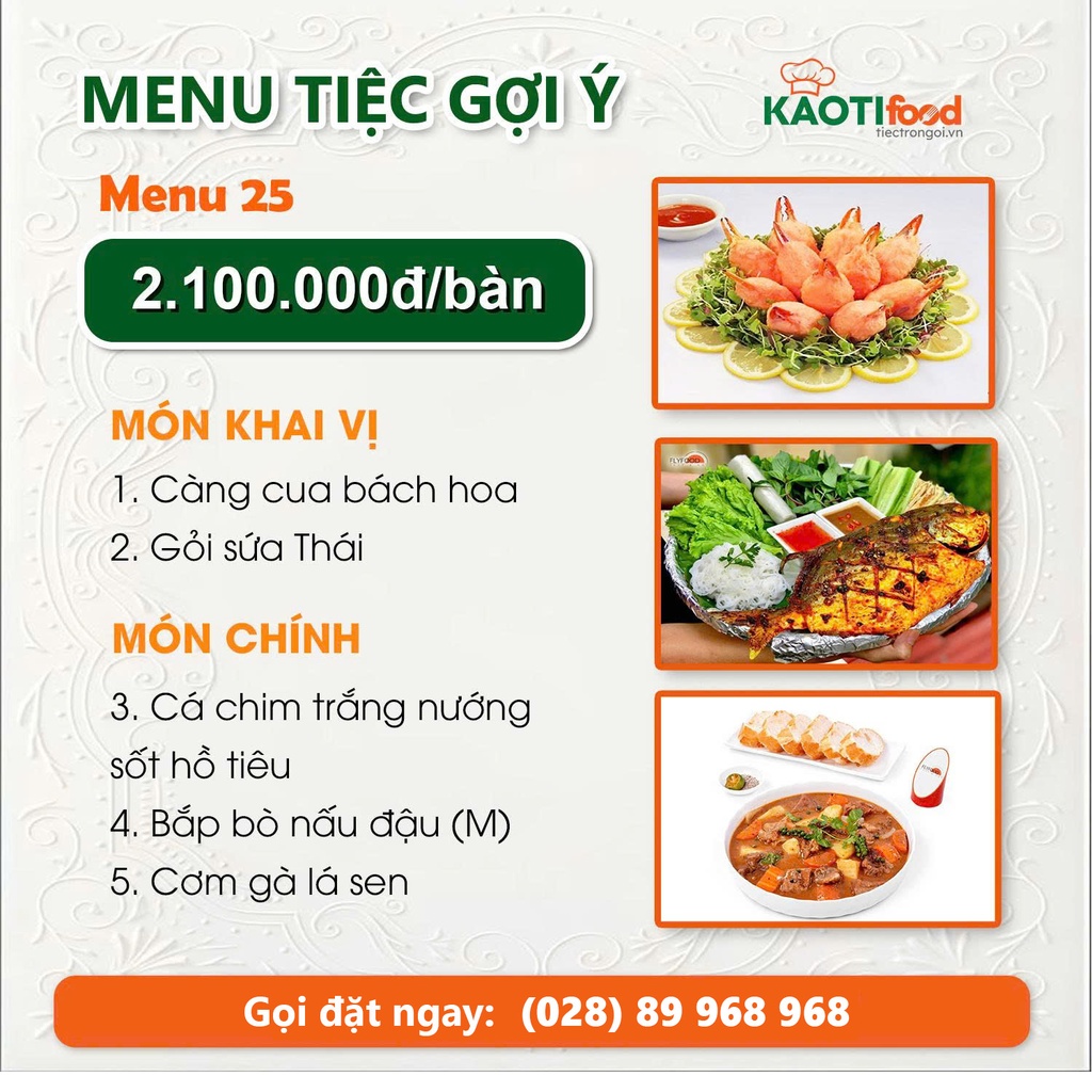Menu gợi ý 25